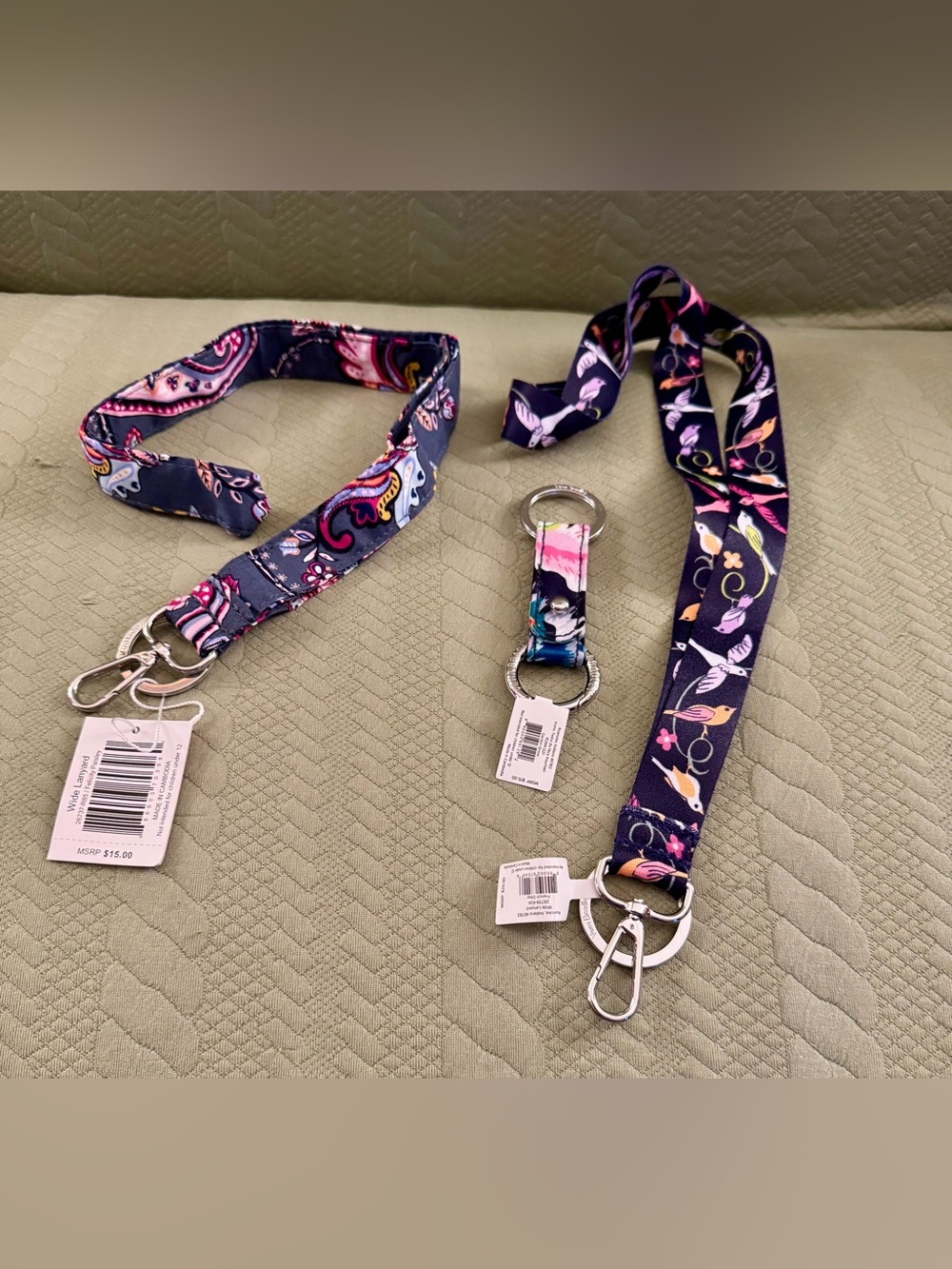 Vera Bradley 2 Lanyards and 1 Keychain NWTS